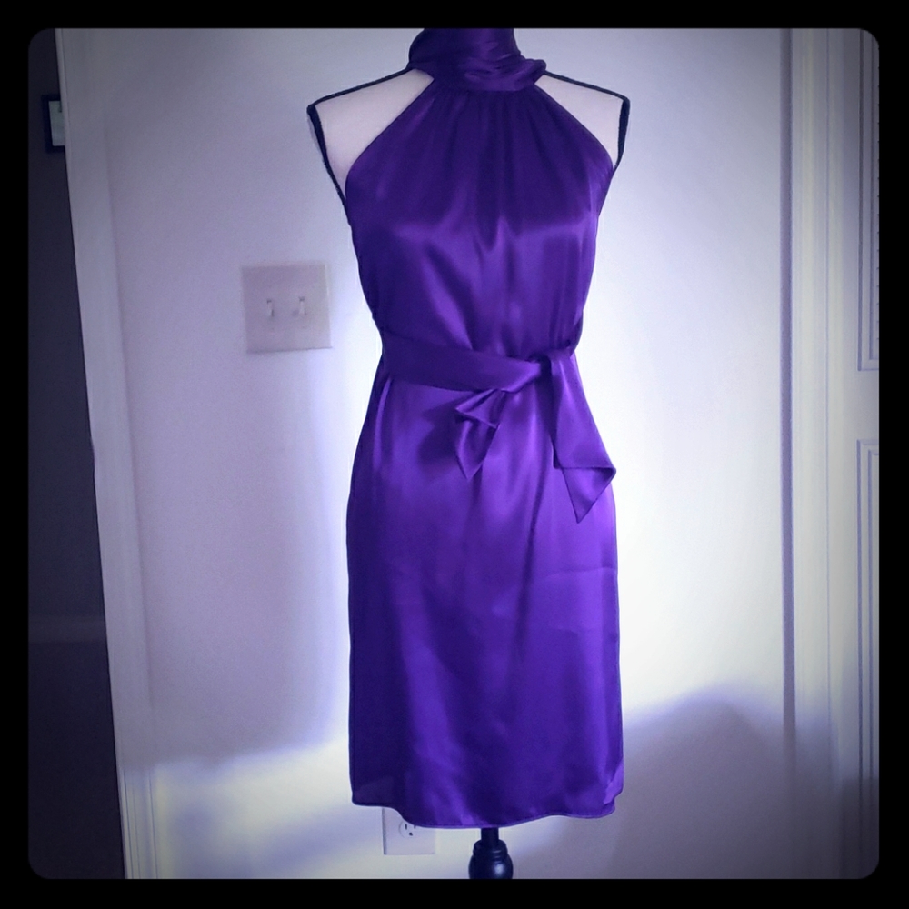 Silky purple dress
